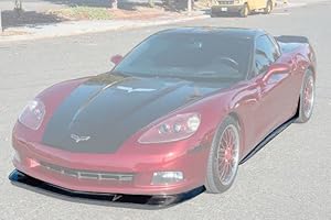 EXTREME ONLINE STORE Replacement for 2005-2013 Chevrolet Corvette C6 Base Models | ZR1 Style Full Carbon Fiber Side Skirts Rocker Panels Extension with Mud Flaps Pair