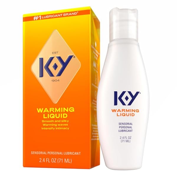 K-Y WARMING LUBE FOR SEX, SENSORIAL PERSONAL LUBRICANT LIQUID, NEW IMPROVED FORMULA COMPATIBLE WITH CONDOMS, 2.4 FL OZ