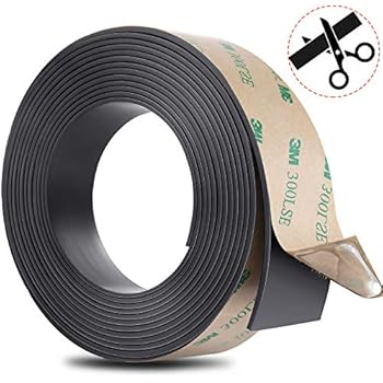 Gimars Anisotropic Flexible Magnetic Strip Tape with Strong Self Adhesive, 1 Inch x 10 Feet Stick On Magnet Roll for Photo, Fridge and Dry Erase Board, Craft and DIY Projects