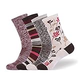 Enerwear 4 Pack Women's Merino Wool Outdoor Hiking Trail Crew Sock