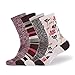 Enerwear 4 Pack Women's Merino Wool Outdoor Hiking Trail Crew Sock