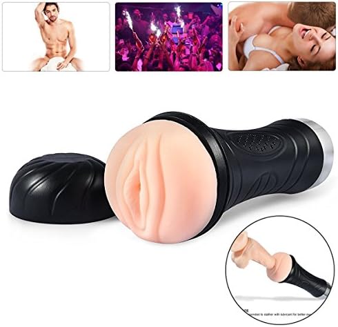 Ewoo Male Masturbation Cup Pocket Pussy Stroker Male Masturbator with Vibrating Egg Built-in Voice for Men Masturbation