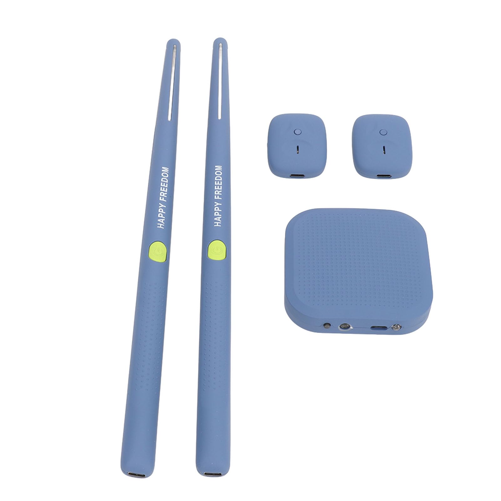 Electronic Drum Set, Portable Rechargeable Virtual Reality Air Drum Set with 3D Motion Sensing, Foot Pedal, Audio Converter, for Beginners Children Adults (Blue)