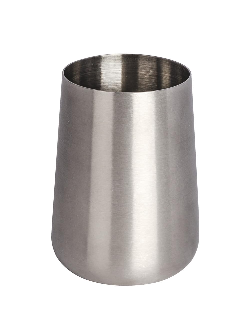 WENKO 22606100 Toothbrush tumbler Solid - holder for toothbrush and toothpaste, Stainless steel, 8 x 10 x 8 cm, Satinised
