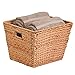Honey-Can-Do STO-02884 Tall Square Water Hyacinth Basket Bin, Large, 15 L x 15 W x 12 H,Natural