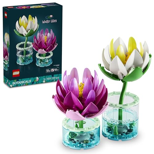 Botanicals Seerosen - Kunstblumen Set mit 2 künstlichen Topfpflanzen in transparenten Vasen - DIY Kinderzimmer Deko - Geschenk für Mädchen ab 9 Jahren & Erwachsene Blumenliebhaber - 11511