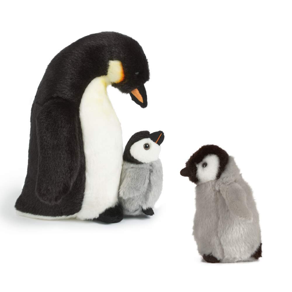 Living Nature Soft Toy Gift Bundle - Plush Penguin Mother (27cm) & Baby (Chick) (17cm)