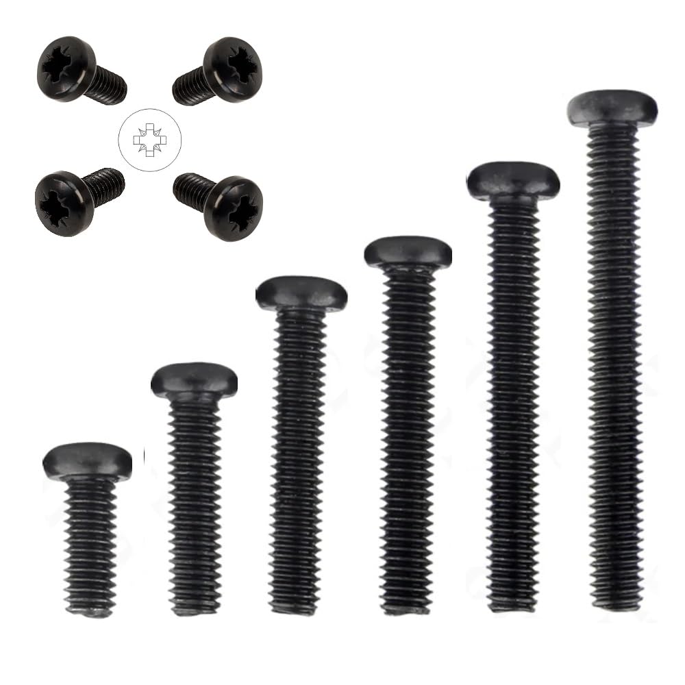 RADSO® M4 (4mm x 35mm) Pozi Pan Machine Screw/Bolt - Black Passivated - Durable and Corrosion-Resistant Fasteners for Professional and DIY Use - Pack of 20