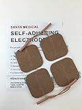 Santamedical 40 Tan 2" X 2" Re-Usable Carbon Electrode Pads with Premium Gel - Satisfaction Guaranteed