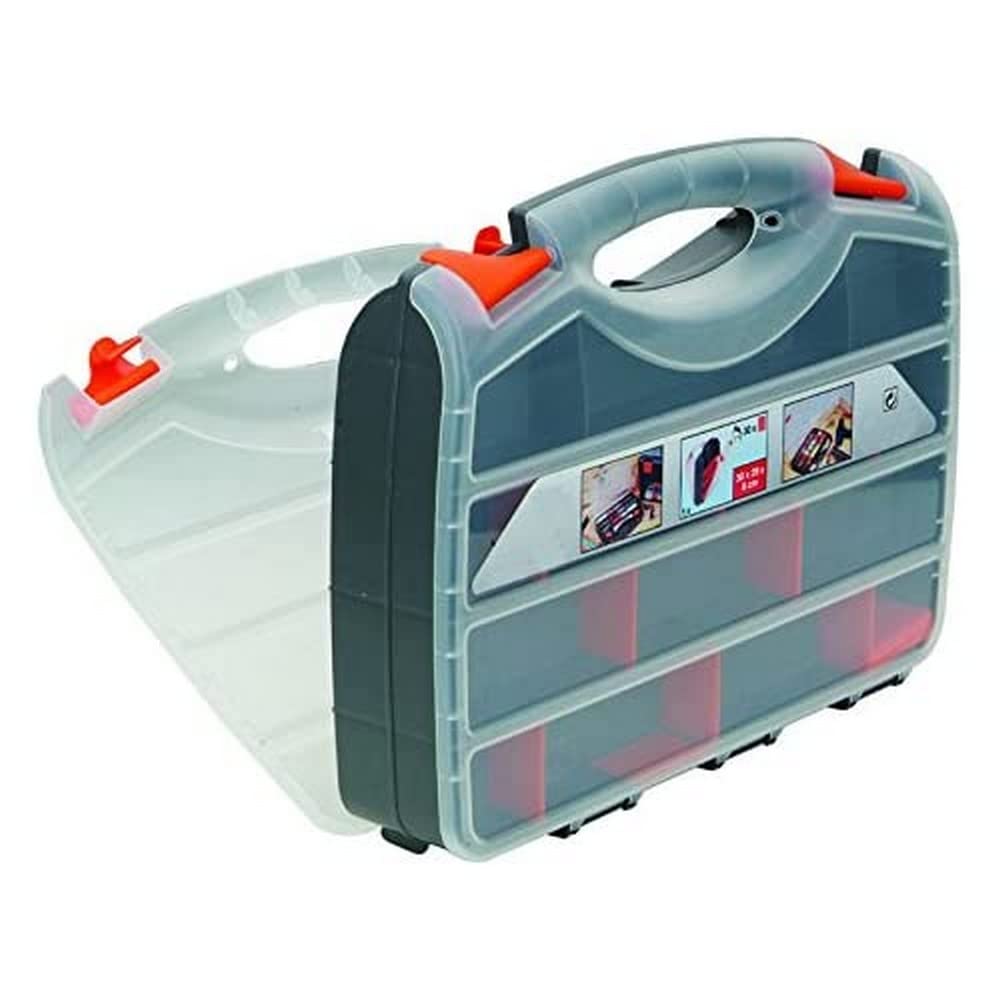 MSV 130107 Plastic Double-Sided Sorting Box - Black/Orange/Transparent