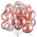 36pc Rose Gold Balloons & Rose Gold Confetti Balloons Set - 12 inch Premium Latex Balloon for Rose Gold Party Decorations, Bridal Shower Balloons, Bachelorette Party Decorations, Wedding Decorations
