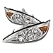 HEADLIGHTSDEPOT Chrome Housing with Clear Lens Halogen Headlights Compatible with Toyota Camry 2002-2004 LE XLE Includes Left Driver and Right Passenger Side Headlamps