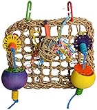 Super Bird CreationsSB965 Mini Seagrass Foraging Mat - Ideal Mental Stimulation, Satisfies Chewing, Relieves Boredom for Small to Medium Birds, Perfect Bird Toys for Cockatiel Parakeets, 8" x 7" x 4