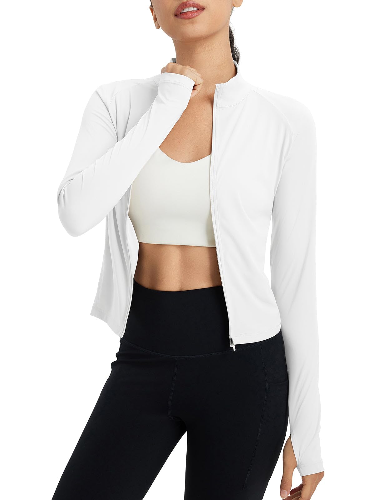 Photo 1 of ***(SHEER)***baleaf Women's SPF Sun Shirts UV Protection UPF 50+ Full Zip Jacket Lightweight Quick Dry Long Sleeve Clothing Ultra White S