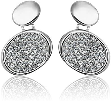 Alimab Gold Plated Womens Stud Earrings Egg Silver Antiallergy