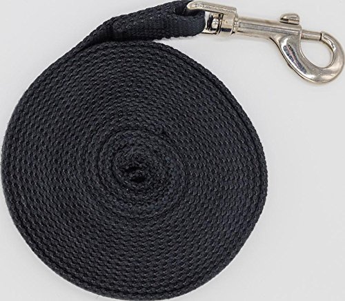 Justzon Cotton Web Dog Training Lead black (15-Feet)