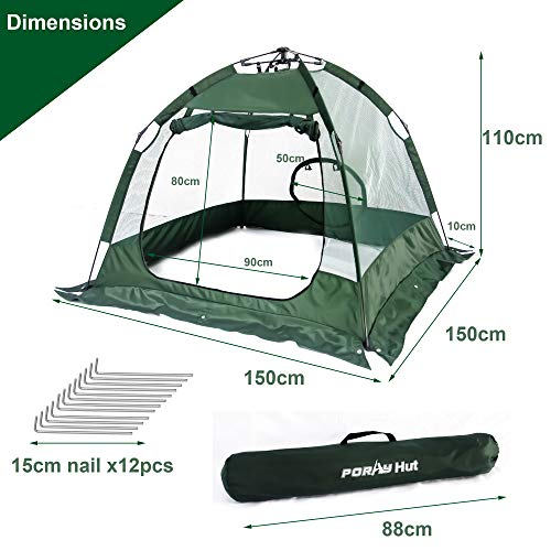 Portable Chicken coop, Protected Chicken Run and Pet Enclosure, Easy Set-up and Fold-Down Net Cage, Chickens Pen with a Carry Bag, Large Size for Rabbit Bird Coop Play and Poultry Habitat (Green) - Thumbnail 5