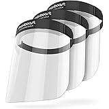 Maxboost Protective Face Shield - 3 Pack (Adult Size), DuraSlim Series Reusable Full PET Transparent Material with Strap for