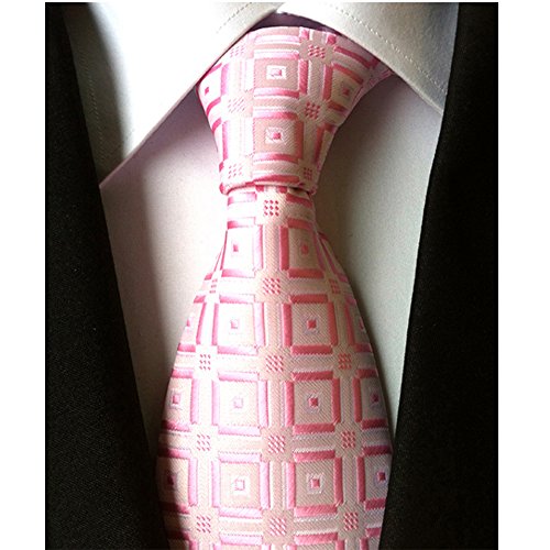 Jeatonge Lot 6 Pcs Mens Ties and 3 Free Tie Clips, Men's Classic Tie Necktie Woven Jacquard Neck Ties Gift box packing (Style 20)