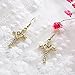 SENFAI Fashion Heart with Crystal Cross Personality Drop Earrings Charm Women Girls (Gold)