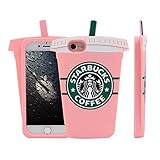 iPhone 7 Case, MC Fashion 3D Starbucks Coffee Cup Super Cute Silicone Case Cover for Apple iPhone 7 (2016) Release (Coffee Cup-Pink)