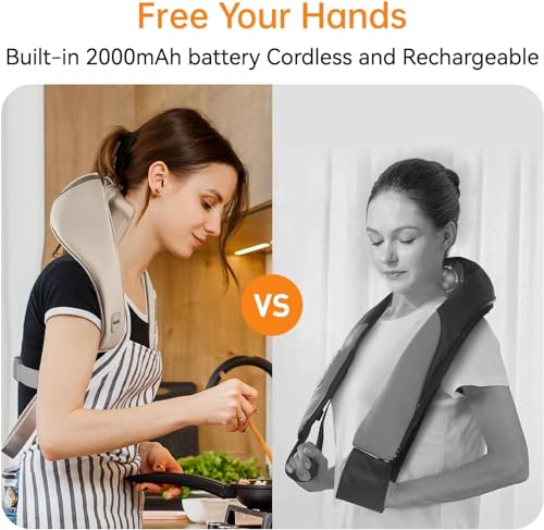 Mebak N1 Neck Massager with Heat, Neck and Shoulder Massager - Deep Tissue Kneading Massage Pillow for Back, Legs and Waist Muscle Pain Relief - Home, Office & Car Use