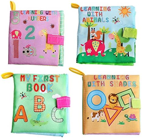 Cloth Baby Books - My First Soft Book - Early Learning & Development Toy For Babies - ABC, 123, Shapes & Animals