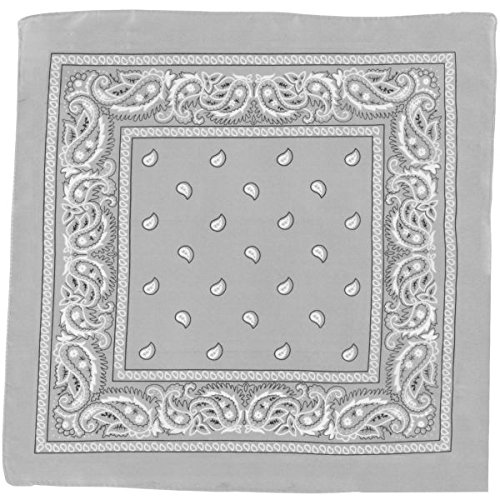 Party Ready Team Spirit Bandana Accessory, Silver , Fabric , 20" x 20"