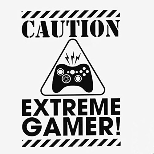 Uyue Gamer Wall Decal Sticker - Video Gamer Cool Funny Birthday Gift Vinyl Wall Sticker DIY Kids Teen Room Decor Boys Bedroom Decoration Art (Black 16"x22")