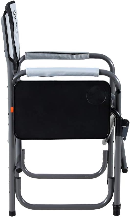 Portal Max Comfort Tablet Table Director's Chair, 17.9”W x 14.6”D x 18.1”/ 34.3”H, Grey: Sports & Outdoors