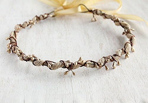 Burlap Bridal Crown, Rustic Wedding Headband