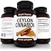 Natural and Organic Ceylon Cinnamon Supplement by Simple Organix - "True Cinnamon" from Sri Lanka to Support Balanced Blood Sugar Levels, Heart Health, Weight Loss & More - 1200mg - 60 Veggie Capsules