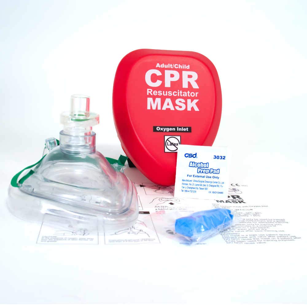 WNL Products Adult/Child Pocket CPR Rescue Resuscitation Mask Kit with One Way Valve and Belt Clip in Hard Red Case (1): Industrial & Scientific