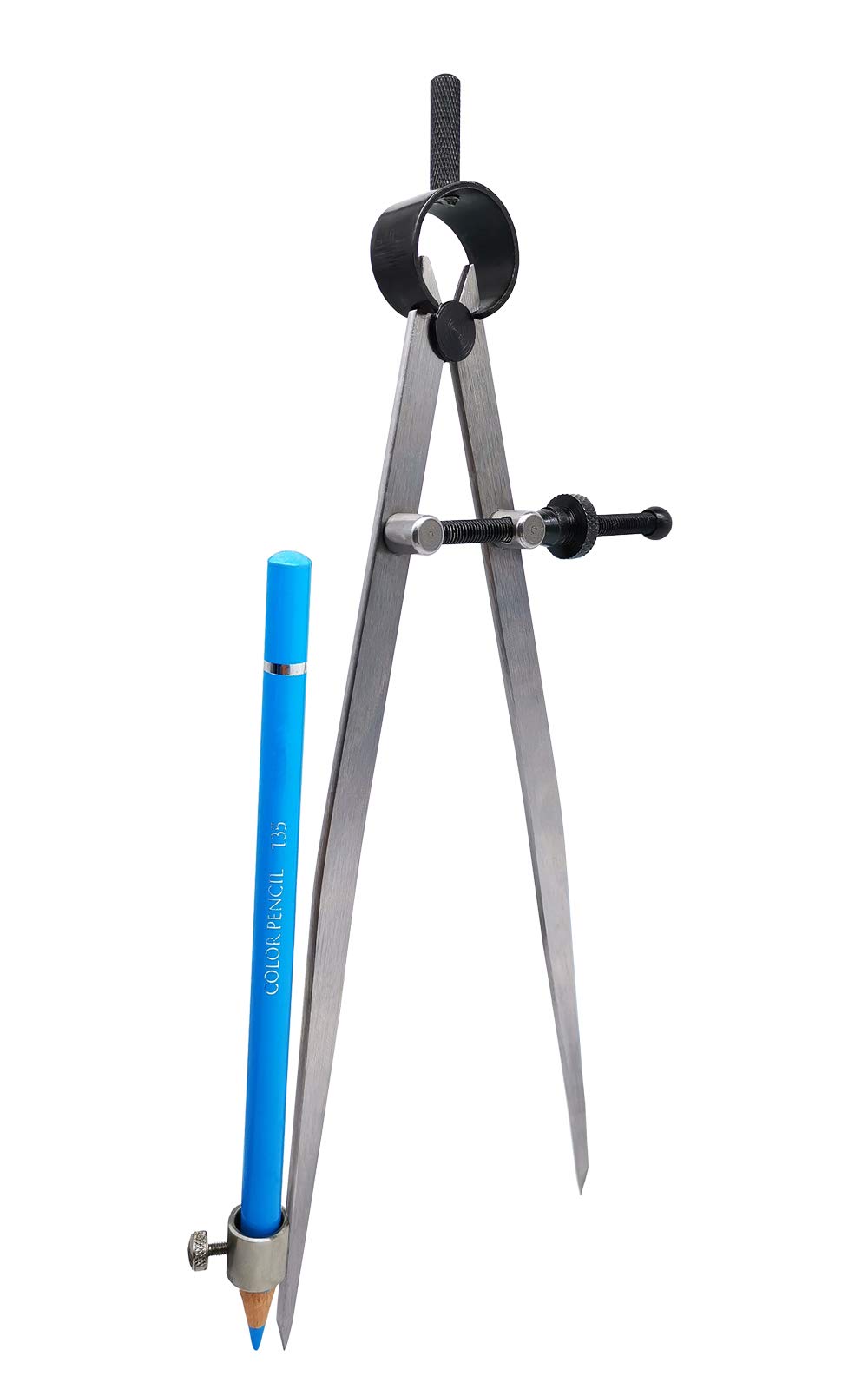 ZLKSKER 8" Precision Spring Wing Divider/Scriber with Pencil Holder, Steel Pencil Compass, Flat Leg Divider