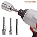 TOYOTERU Socket Adapter & Bit with Bit Extension Holder (16pcs),Hex Quick Change Chuck Socket Adapter, Impact Hex Shank Drill Bits Bar