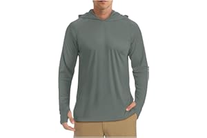 Men's Sun Shirt UPF 50+ Long Sleeve Hoodie UV Protection Lightweight Running Hiking Shirts Quick Dry Fishing T-Shirt