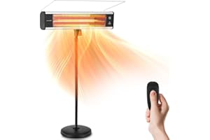 SereneLife, Infrared Heater, Patio Heater, for Indoor/Outdoor Use, Portable Stand Heater with Remote Control, Waterproof Elec