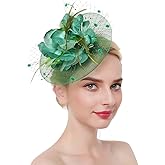 Song Qing Women Fascinator Hats Mesh Flower Feather Fascinators Derby Hat Wedding Church Tea Party Headpiece