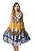 Riviera Sun Rayon Crepe Marble Sleeveless Umbrella Dress 21837-BLU-2X