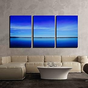 Peaceful Scenery with Blue Sky and Sea x3 Panels