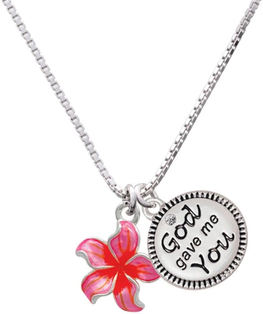 Hot Pink and Orange Plumeria Flower God Gave Me You