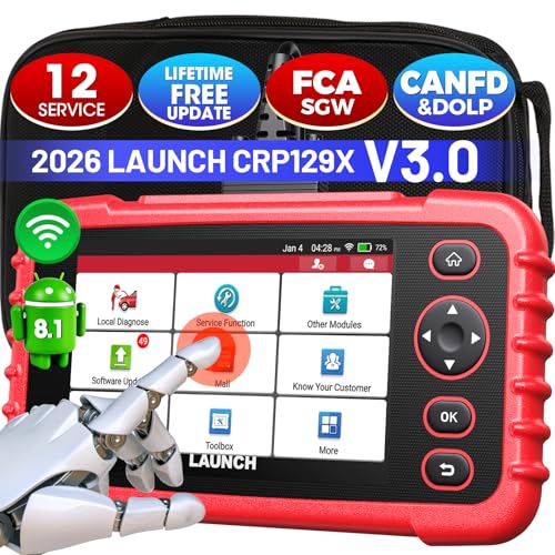 LAUNCH CRP129X V3.0 OBD2 Diagnostic Device, 12 Reset Functions, Diagnostic for 4 System Diagnostics ABS, SRS, Gearbox, Engine, Reader, Car, Full Functionality of OBD2, Auto VIN