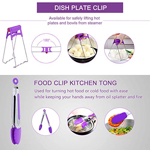 Instant Pot Accessories, 13 Pcs Pressure Cooker Sets Fit Instant Pot 5,6,8 Qt with Steamer Basket,Egg Steam Rack&Beater&Bite Mold,Cake Pan,Dish Plate Clip,Food Tong, Gloves,Measuring Spoon,Scrubbers