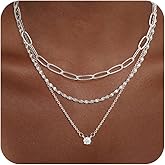 Remmocy Gold/Silver Necklace for Women 14K Gold/Silver Plated Choker CZ Necklace Set for Women Simple Dainty Chain Trendy Jewelry Accessories