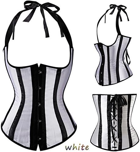 MZjJPN Sexy Steampunk Corset Overbust Lace Up Back Vest Corset Corselet Espartilhos For Women black M