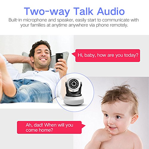 SDETER IP Camera 1080P HD Wireless Baby Monitor -Security Camera with PTZ ,Two-way Audio, Night Vision, home security camera system Motion Detection Indoor Camera