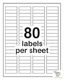 BESTeck White Laser Inkjet 1.75"x0.5" Return Address Mailing FBA Labels 80-UP 80 Labels Per Sheet (100 Sheets)