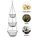 3-Tier Wire Fruit Hanging Basket,Kitchen Vegetable Storage Basket,Iron Wire(Black)