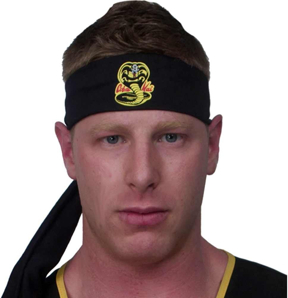 Incogneato Men's Cobra Kai Headband (Standard, Black, One Size), Men: One Size