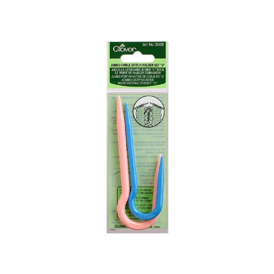 clover 3008 Jumbo Cable Stitch Holder Set, Multi-Colour, 1